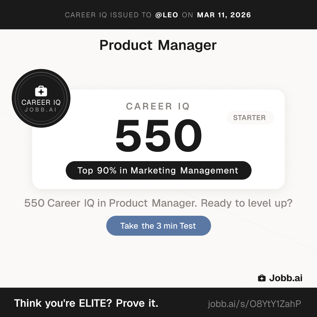 Leo's Career IQ: 550 in Product Manager
